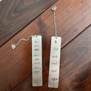 Silver Metal Smut Engraved Bookmarks